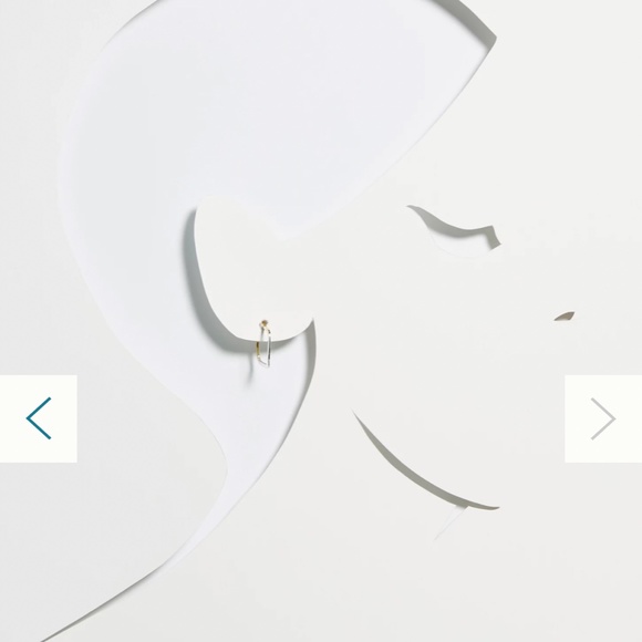 Anthropologie Lena Bernard bisected square hoop set - Picture 2 of 5